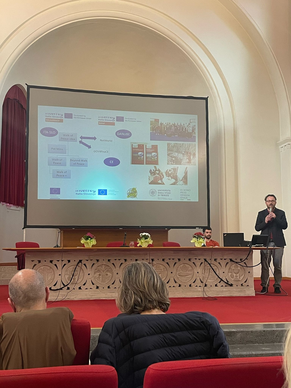 NA DOGODKU INTERREG GO! SO MLADIM PREDSTAVILI PROJEKTE POTI MIRU, sledila je študijska tura na Sabotin. 