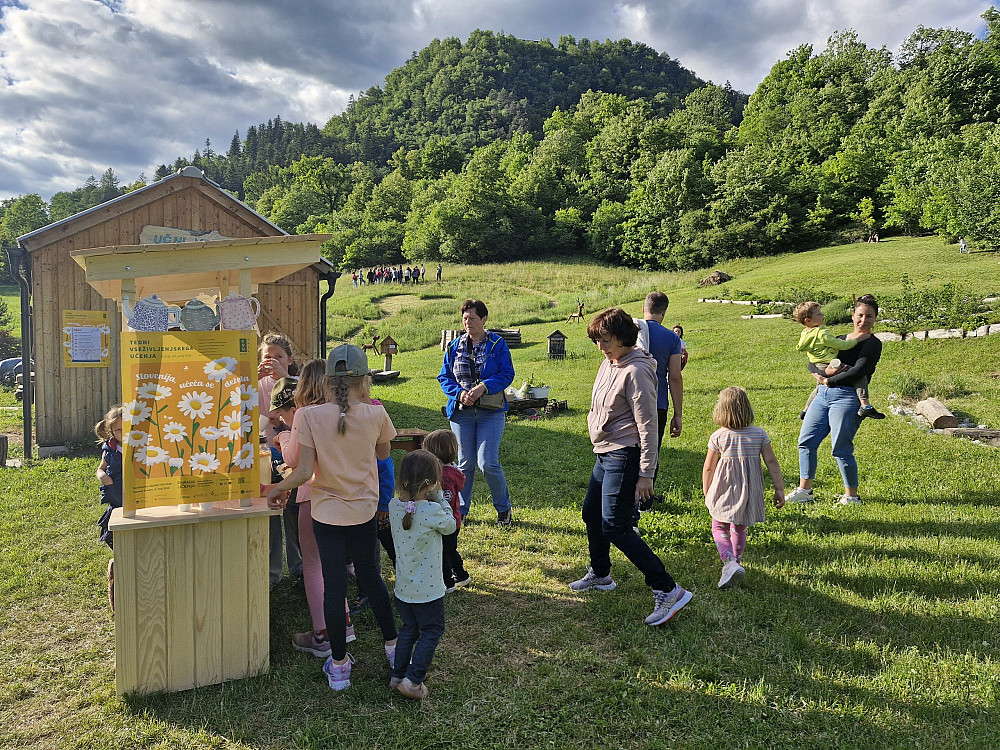 NA SKUPNOSTNEM UČNEM VRTU NA LOGU V TOLMIN SO OB TRETJI OBLETNICI PRIPRAVILI PESTER MEDGENERACIJSKI PROGRAM z izmenjavo semen in sadik, ustvarjalnimi delavnicami, vrtno matematiko ter učenjem o samoniklih rastlinah v okviru Tednov vseživljenjskega učenja. 