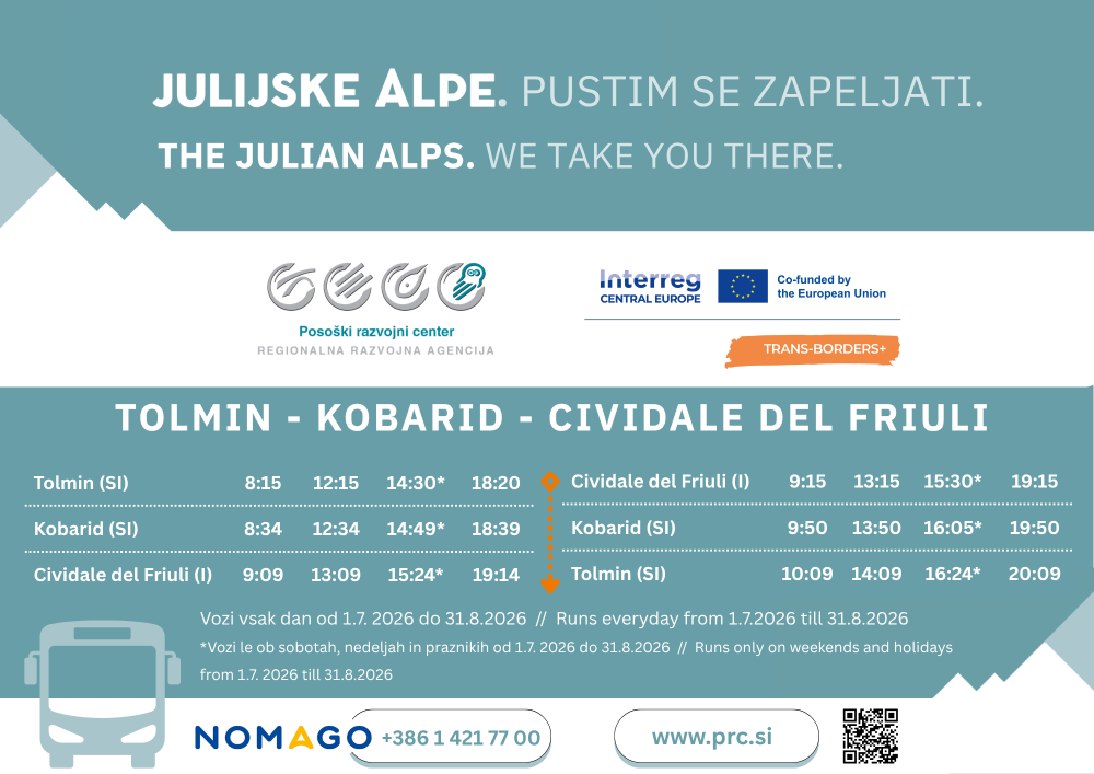 POLETNA MREŽA JAVNEGA PREVOZA V JULIJSKIH ALPAH&nbsp;JE BOGATEJŠA ZA DVE ČEZMEJNI POVEZAVI, ki izboljšujeta dostopnost med Slovenijo, Italijo in Avstrijo.