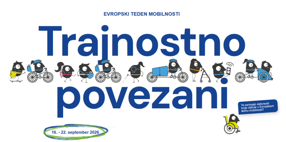 OBČINA TOLMIN SE TUDI LETOS PRIDRUŽUJE EVROPSKEMU TEDNU MOBILNOSTI Z RAZNOLIKIM PROGRAMOM ZA SPODBUJANJE TRAJNOSTNE IN DOSTOPNE MOBILNOSTI, osrednji dogodek pa bo 18. septembra pred Knjižnico Cirila Kosmača in na delu parkirišča Letališče.